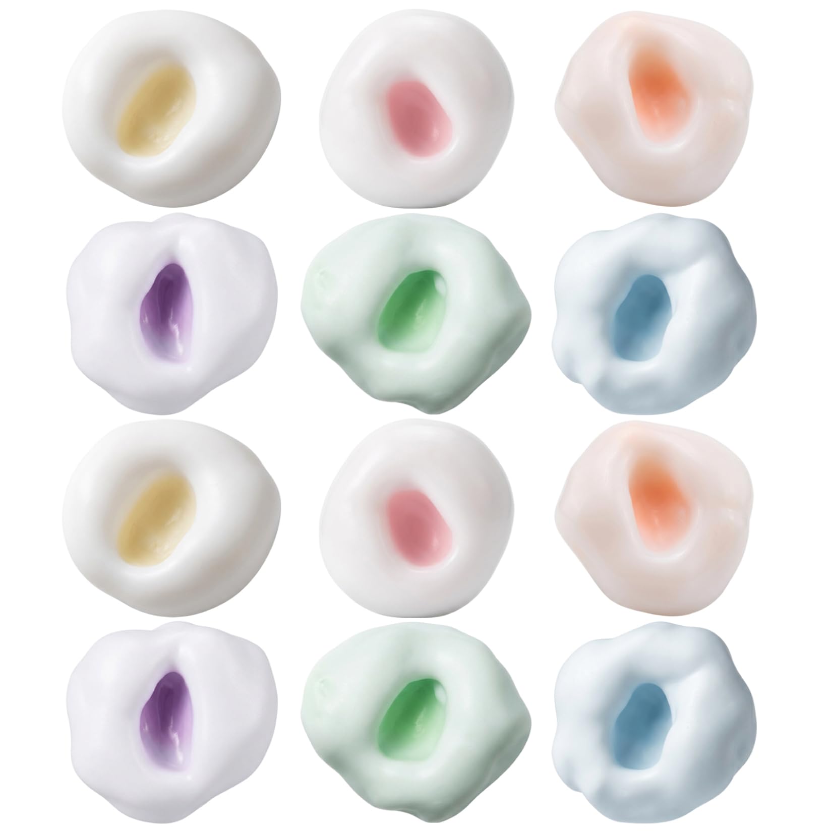 12Pcs 1.57 Inch Crunchy Squish Stress Balls in 6 Colors, Sensory Fidget Squeeze Toys for Kids Adults, Anxiety Relief, Party Favors