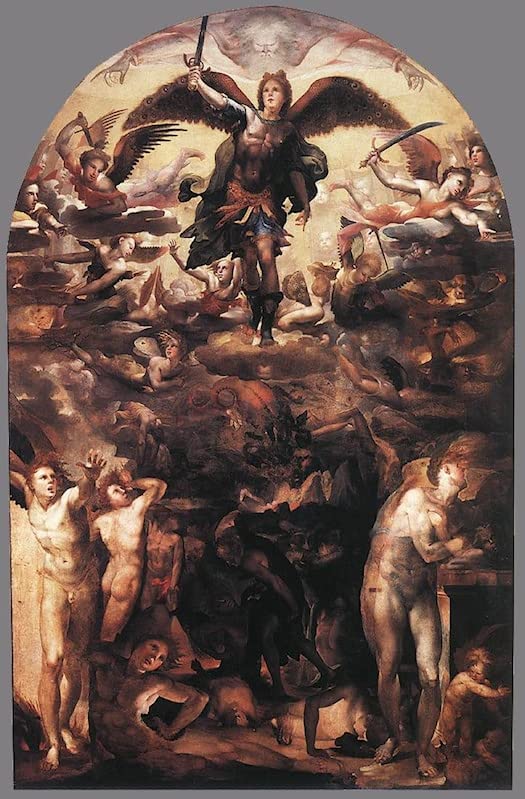 Affiche toile La chute des anges rebelles de Domenico Beccafumi art portrait 60x90cm