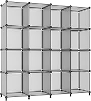 Vista 17 de AWTATOS Organizador de almacenamiento de 8 cubos, estante organizador de armario, estantería, estantes de almacenamiento apilables para armario