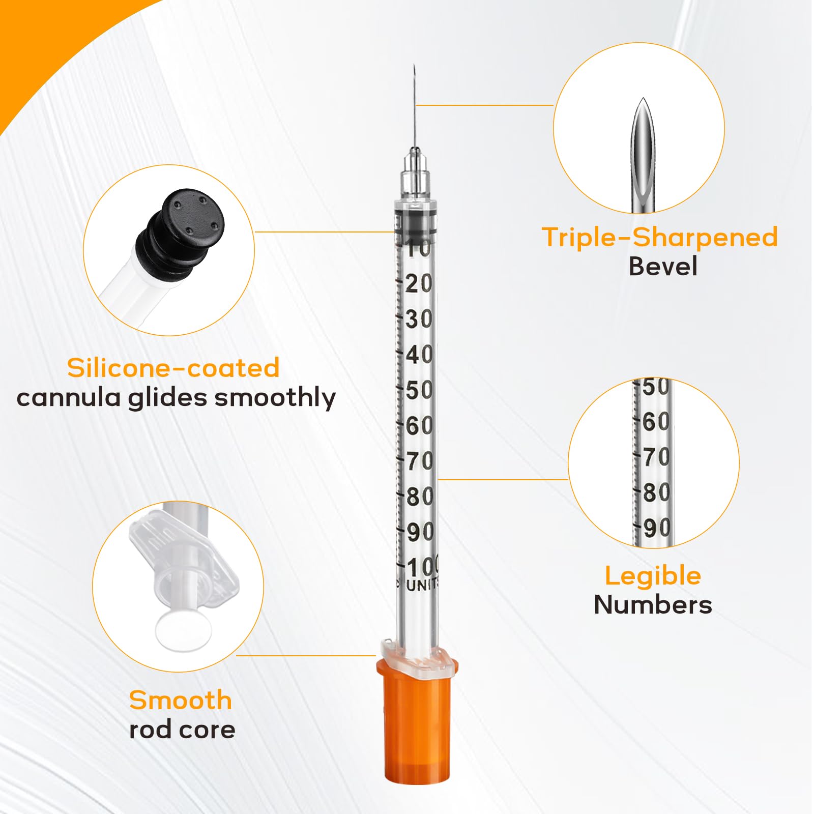 1ml 29 Gauge 1/2 Inch Syringe, Individually Packed , 50PACK — Amazon image 2