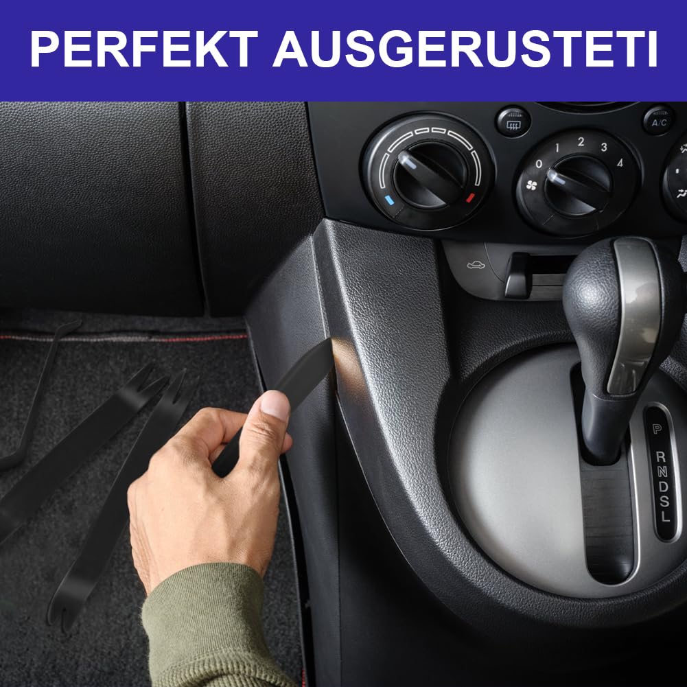 flintronic 3PC Auto Zierleistenkeile, Hebelwerkzeug Auto Set, Demontage Werkzeug Innenraum Verkleidung, Türverkleidung-Werkzeug für Fahrzeug-verkleidung Reparatur Zierleisten Keil Clip Löser(Schwarz)