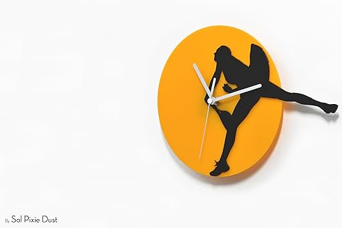Miniatura 2 de Basketball Player Silhouette Wall Clock - Yellow & Black Silhouette - Basketball Gift - Sport Decor - Sport Theme - Kids Room Decor