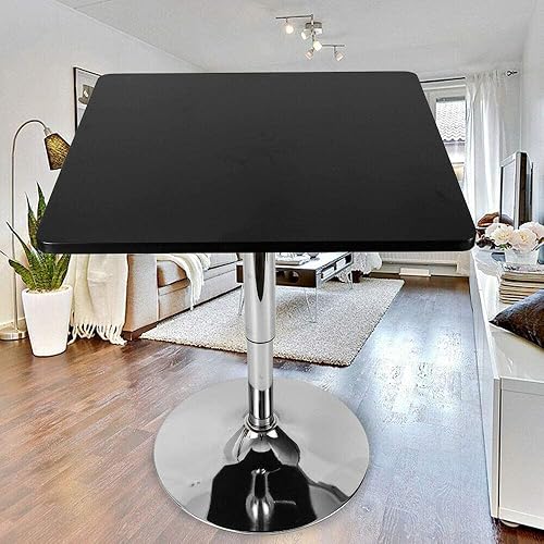 Miniatura 2 de CNCEST Taburete de bar cuadrado Mesa de bar de bar ajustable 360  giratorio altura de contador negro