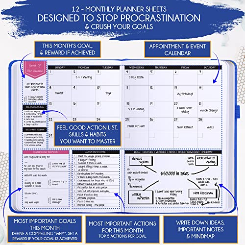 Law of Attraction Planner – Undated Hourly, Weekly & Monthly Goal Setting Planner, 12-Month to Increase Productivity | Life & Gratitude Journal, Include Foldable Vision Board, Gift Box & Stickers - Image 5