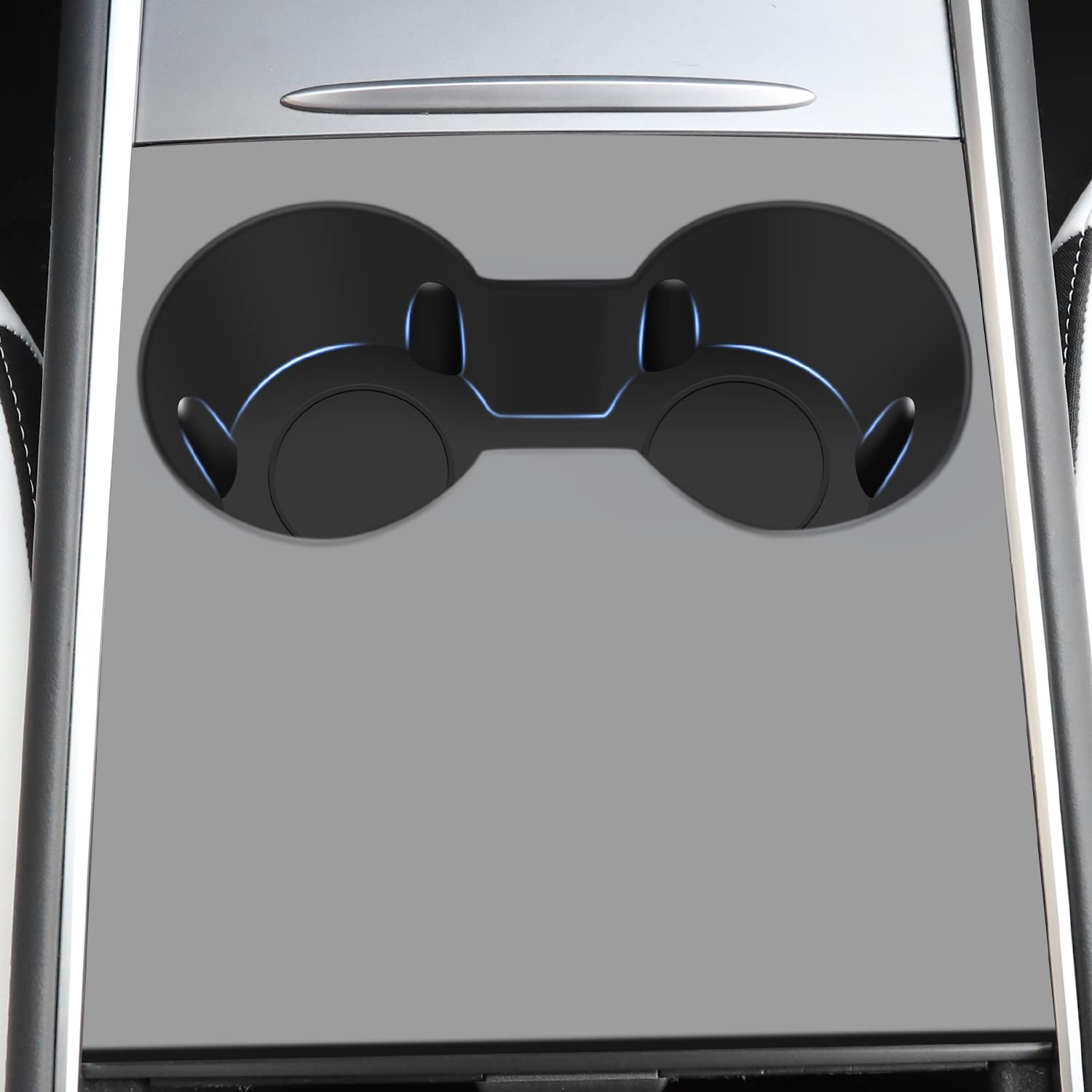 Wkładka z uchwytem na kubek do Tesli 2024 Model 2 Model Y, akcesoria 1 w 2021-2023, silikonowa osłona środkowej konsoli, podkładka, uchwyt na kubek, akcesoria wewnętrzne do modelu 3 i Y