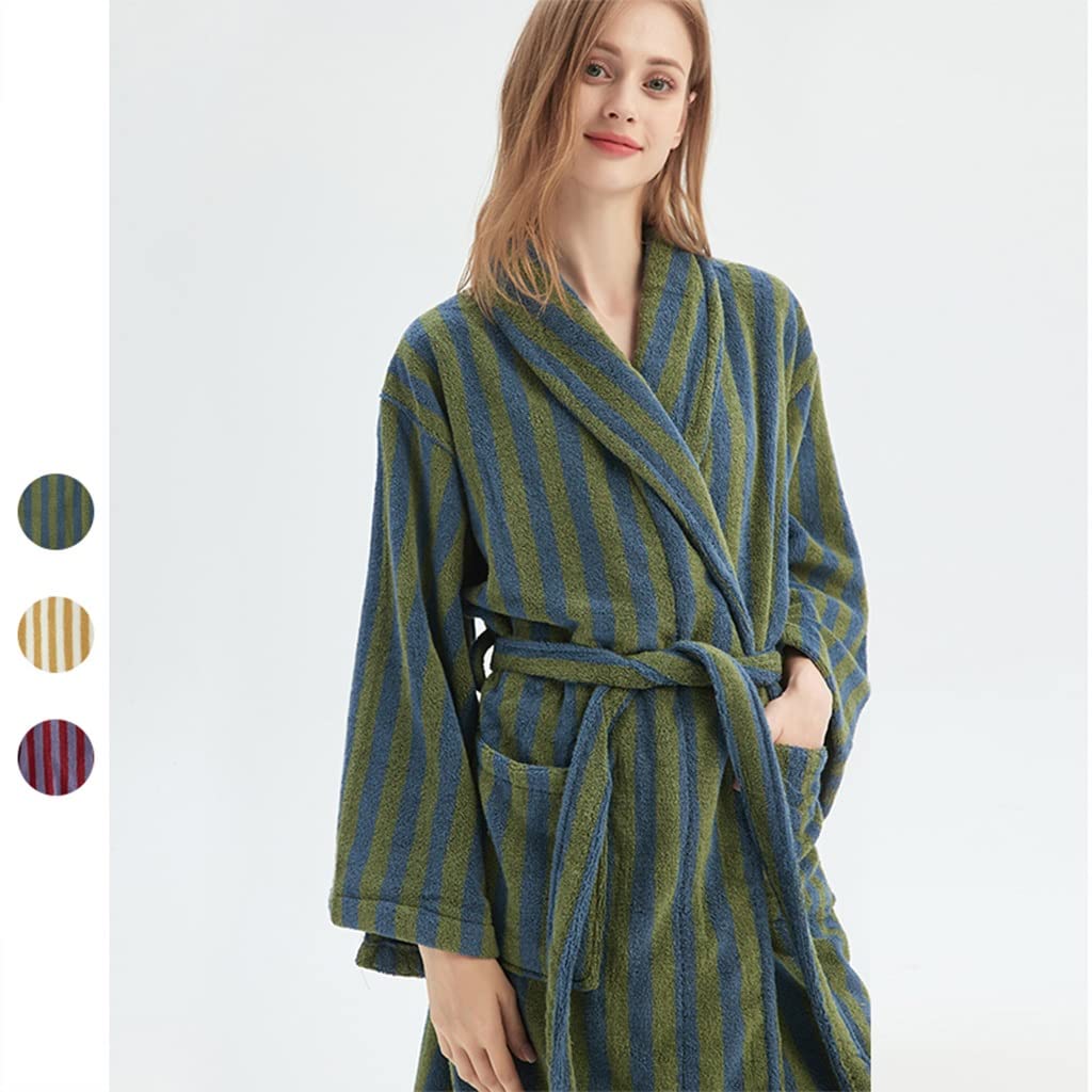 Accappatoio Donna Microfibra，accappatoio Donna Spugna, Lussuoso Accappatoio Kimono Con Collo A Scialle, 2 Tasche, Cintura, Morbido, Regali Di Natale Per Donna ( Color : Groen , Size : One size )