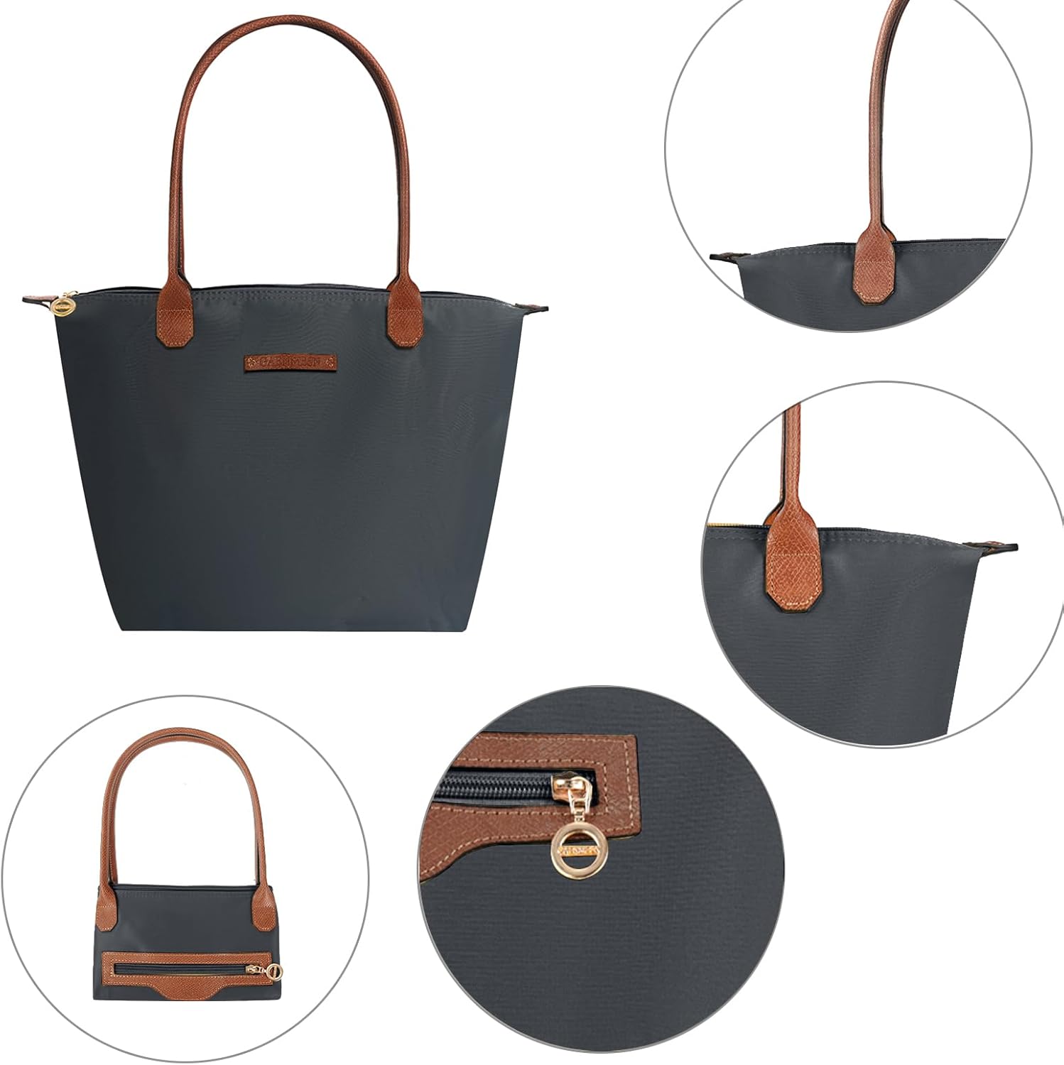 Waterproof Nylon Tote bag for Women Lightweight Designer Handbag with Zipper Stylish and Durable Purse - Image 6