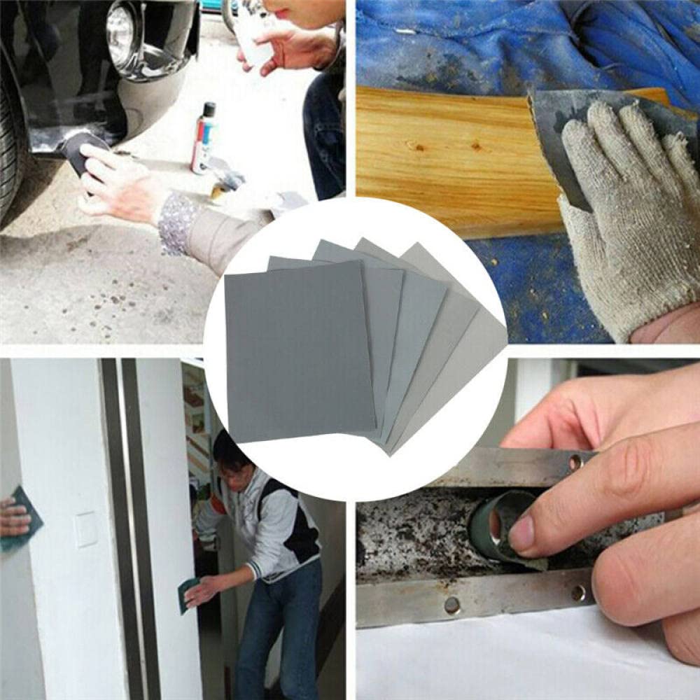 SHENGANG 50Pcs Carta vetrata Wet Dry Carta vetrata Carta morbida Base Lucidatura di precisione 2000 2500 3000 5000 7000 Vernice per auto Grana mista mista, 2000