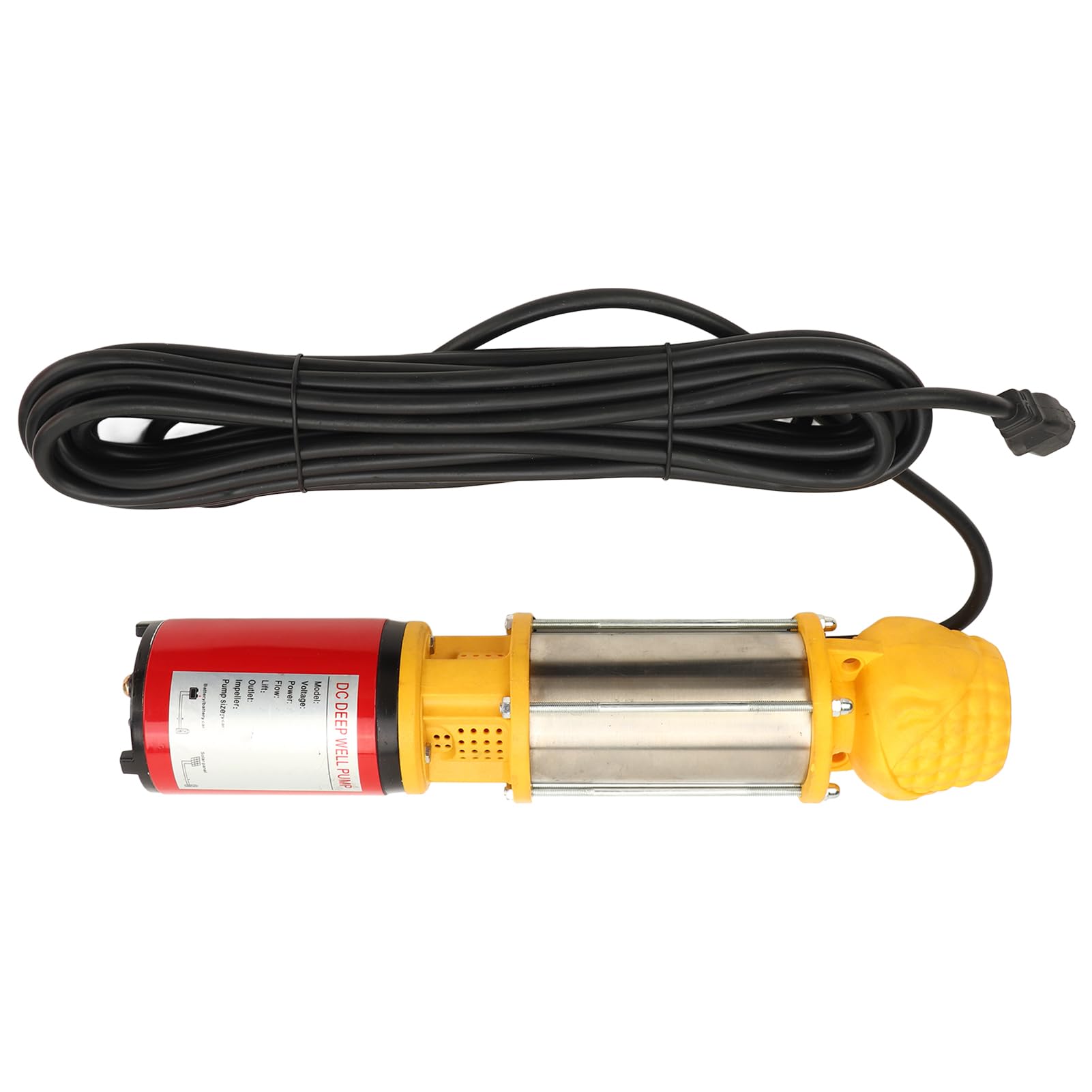 Bomba Solar de Pozo Profundo de 12V y 250W, Bomba de Agua de CC de 5m³/h de Elevación de 8m con 3 Juntas de 1 Pulgada, 1,5 Pulgadas y 2 Pulgadas para Jardines de Riego Agrícola