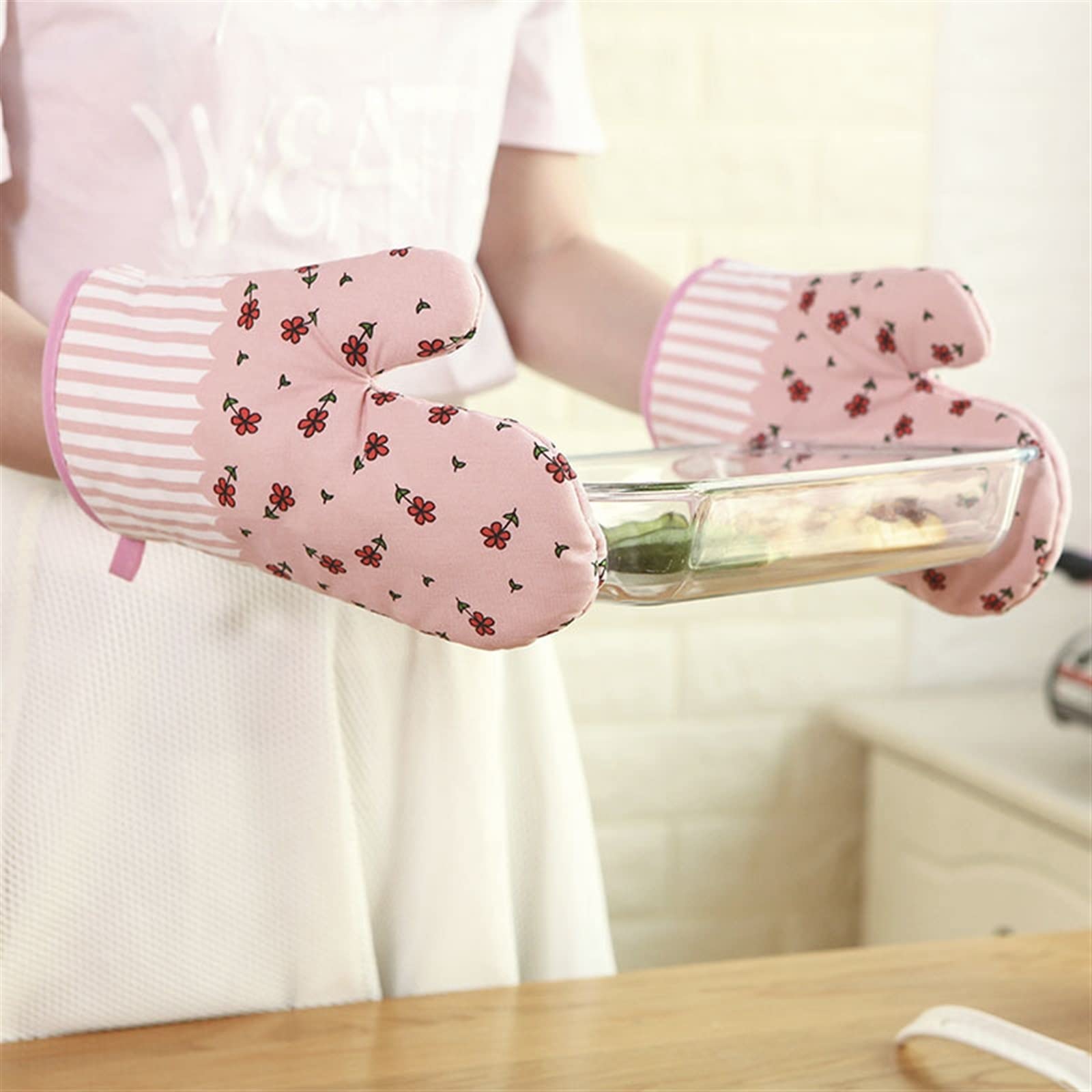 Gants de Cuisine Professionnels résistants à la Chaleur, Gants de Cuisine imprimés for Four à Micro-Ondes et Barbecue(2)