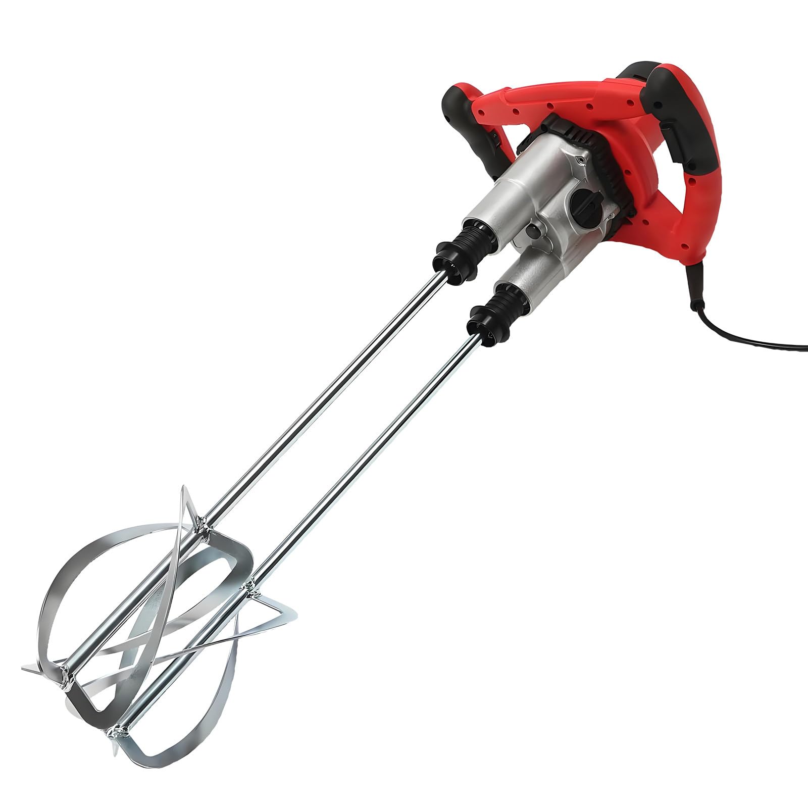 BANGBANGJI Miscelatore Elettrico per Cemento a Doppia Pala da 2800 W, Miscelatore Portatile per Vernice e Cemento a 6 velocità con Doppie aste per edilizia