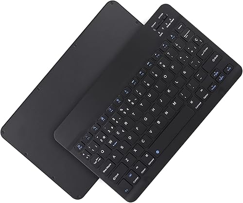 Miniatura 8 de Jectse Teclado español, mini teclado portátil BT 3.0 español Touchpad diseño ultrafino, estructura de pie de tijera, 78 teclas, compatible con iOS