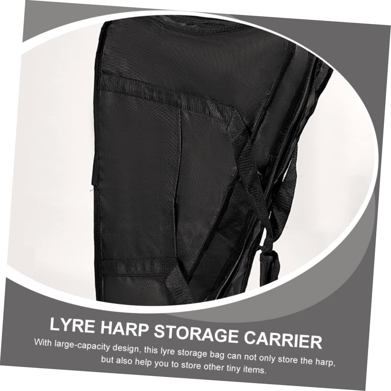 HANABASS Lyre Harp Bag for 19-String Instruments Padded Carrying Case Storage Pouch Convenient Musician Accessory for Beginners and Professionals