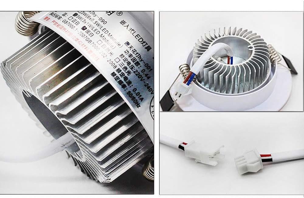 Spotlight，5W/7W Led Aluminum Anti-Glare Panel Light Embedded Energy Saving Ceiling Light Anti-Glare Study Living Room round Downlight Recessed 3000K/ 6000K Spotlight Outdoor Lights/Warm Lig