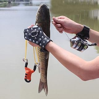Claiolo de pesca con placa de acero, material PU Black Blassband, hebilla de metal ajustable para pescadores, amantes de la pesca