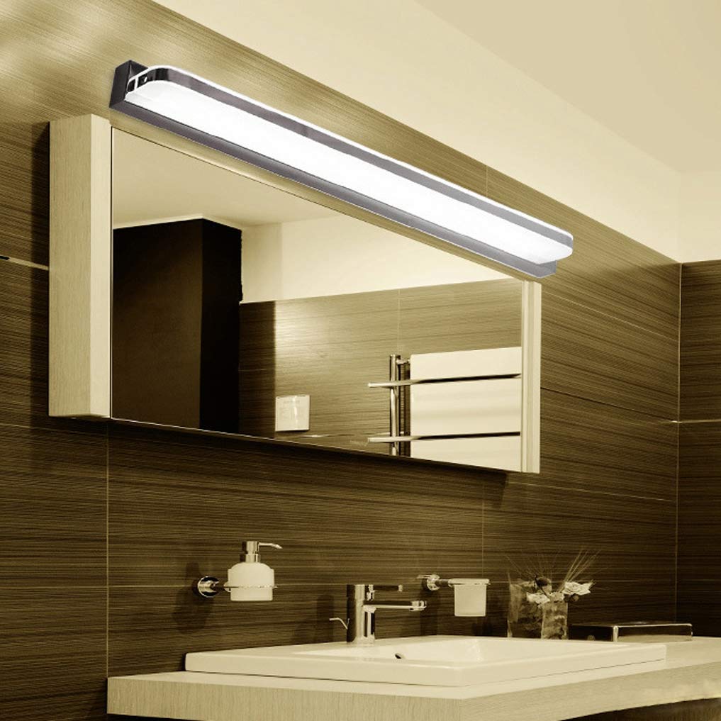LANMOU LED Spiegellampe Bad, Spiegelleuchte Badezimmer Wandleuchte Edelstahl Badlampe Spiegellicht Badspiegel Schminklicht Aufbauleuchte IP44 Wasserdichte Schrankleuchte, 110-240 V, 40cm