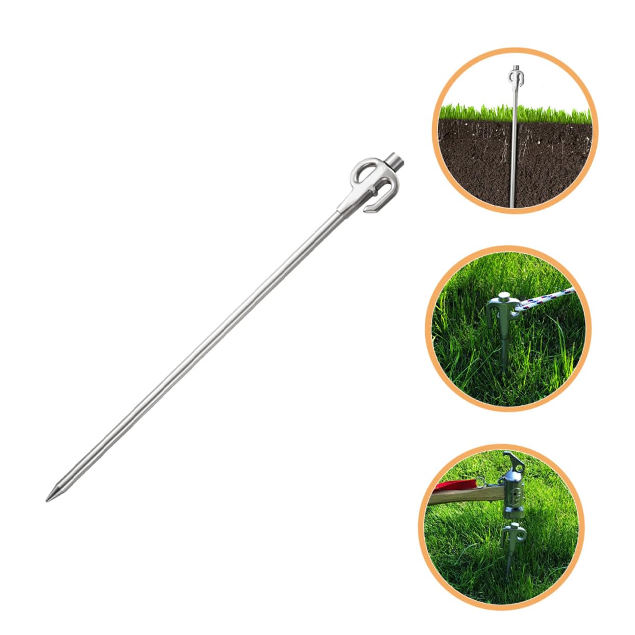 Hemobllo Estacas de Acero Inoxidable para Tiendas de Campaña Resistentes y Duraderas Piquetas para Suelo Camping Jardín y Exterior Fijas para Tiendas Toldos y Toldos Uso Montaña y Nieve