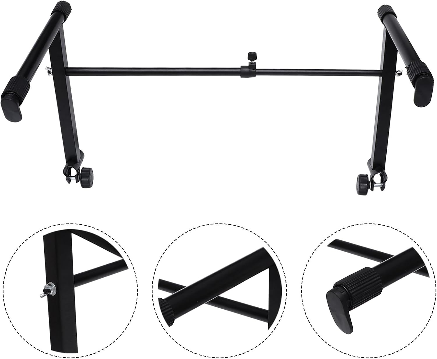 Double Braced Iron Keyboard Stand for Electronic Pianos Bracket with High Load Capacity Height Dual Support Rack for Digital Instruments Easy Installation and Space-saving Storage