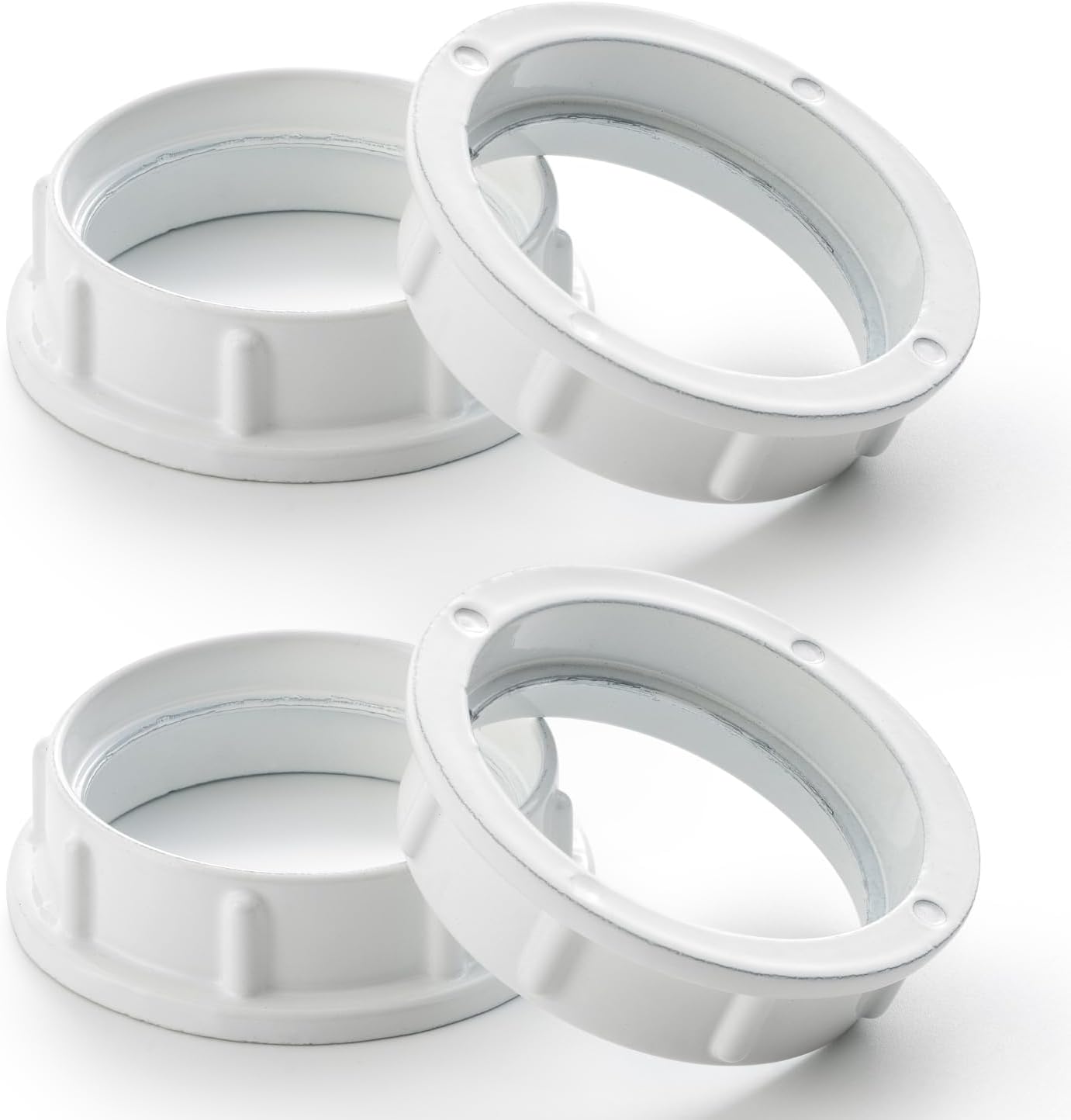 Light Socket Shade Ring - 4Pcs, E26 Ceramic Light Socket Ring, UNO Lamp Shade Adapter Ring for Pendant Light and Floor Lamps, Screw on Lamp Shades, Thread Diameter 1-1/2 Inches (36mm), Aluminum, White