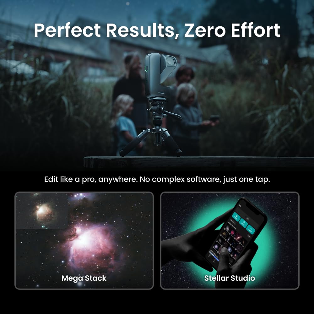 DWARFLAB DWARF Mini Télescope Intelligent - Télescope d'astronomie ultra-portable de 840g pour l'astrophotographie avec filtres intégrés, Auto GOTO, mode AZ/EQ et traitement cloud