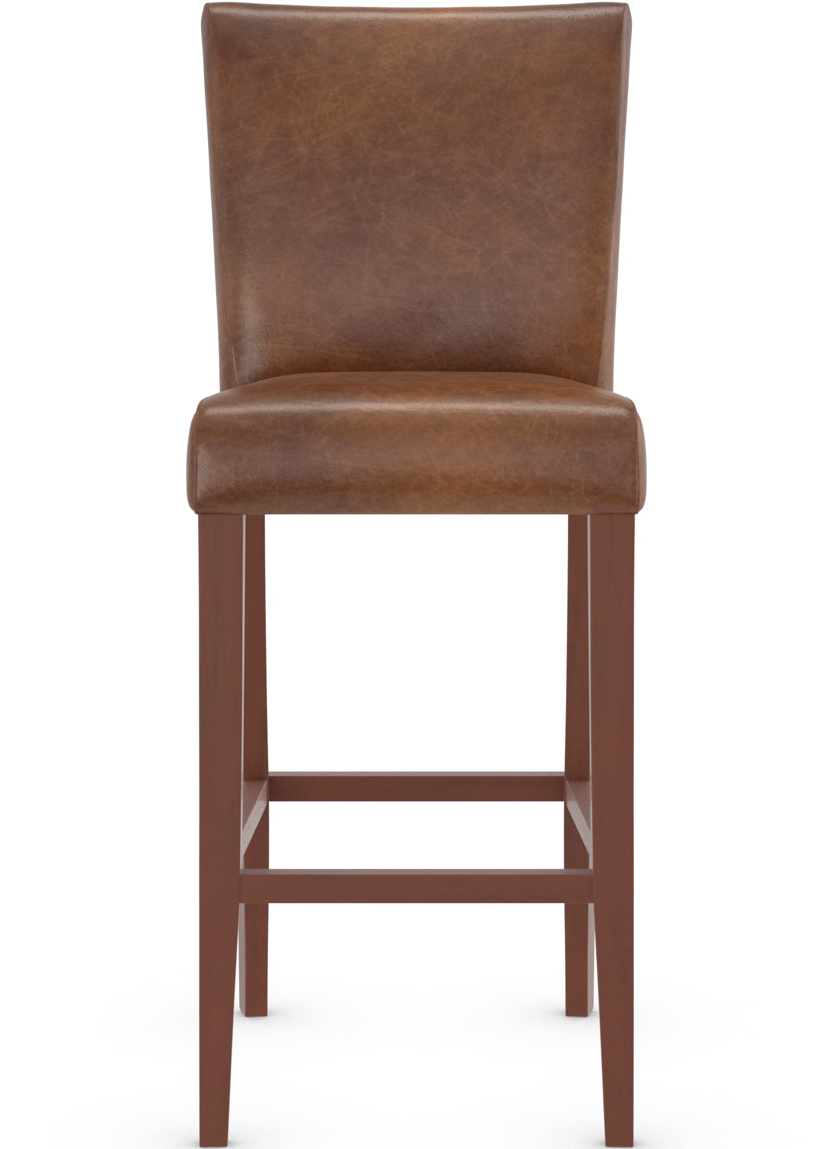 Pranzo Bar Stool Aniline Leather (Low, Tan & Walnut)