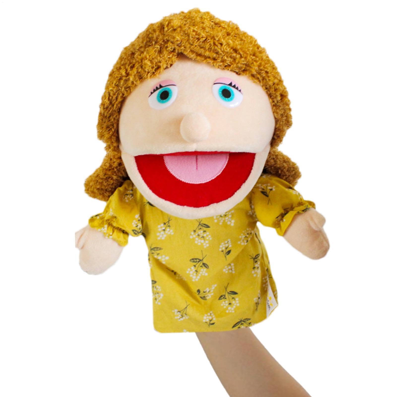 Plush Family Puppets, Soft Hand Puppet Set, Realistic Plush Puppets, Storytelling Role-Playing For Kids, Moveable Mouth Puppetss, Soft Stuffed Puppet
