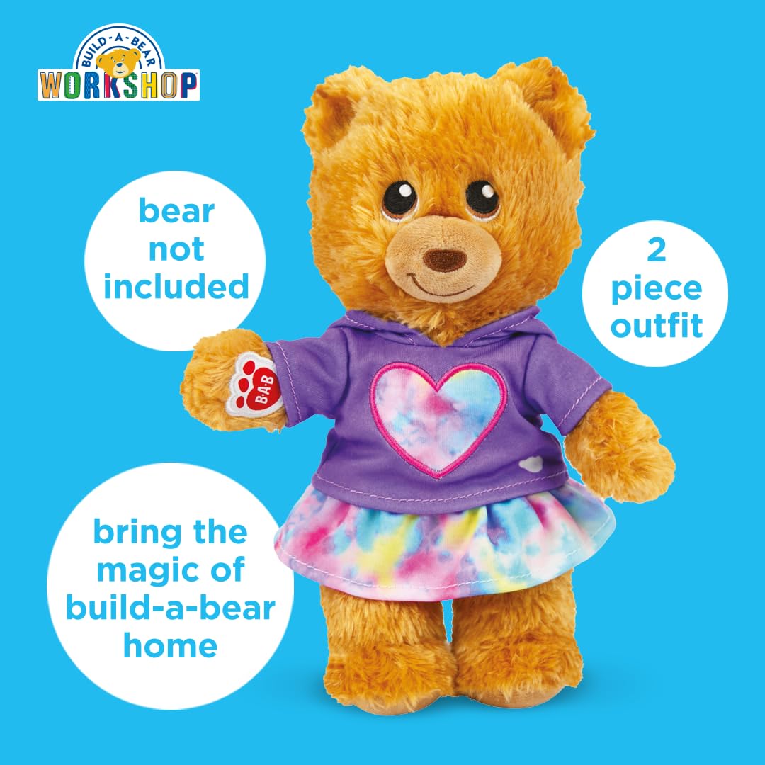 Casdon MINI Build-A-Bear Purple Heart Toy Clothes Pack. 4 Mix-and-Match Toy Outfits Includes Pyjamas, Cute Hoodies, Summer Styles - Image 2