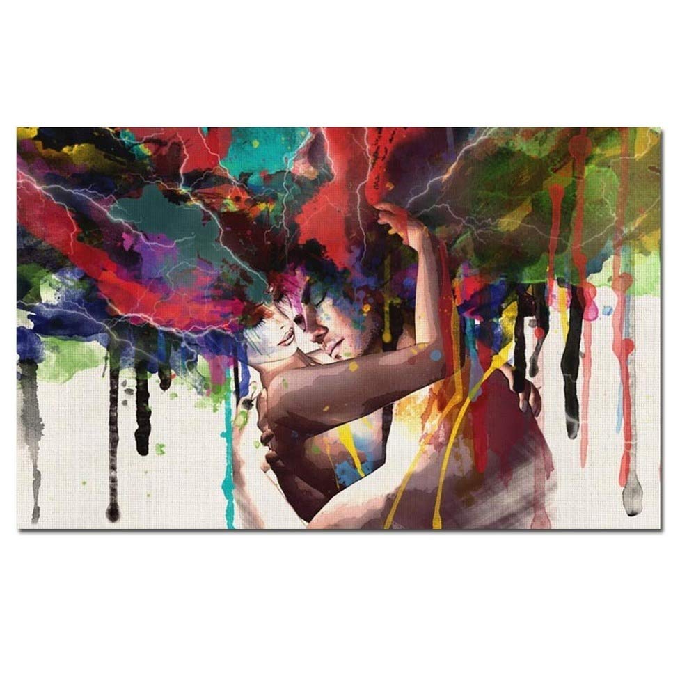 Poster mural moderne grand format tableau amour abstrait