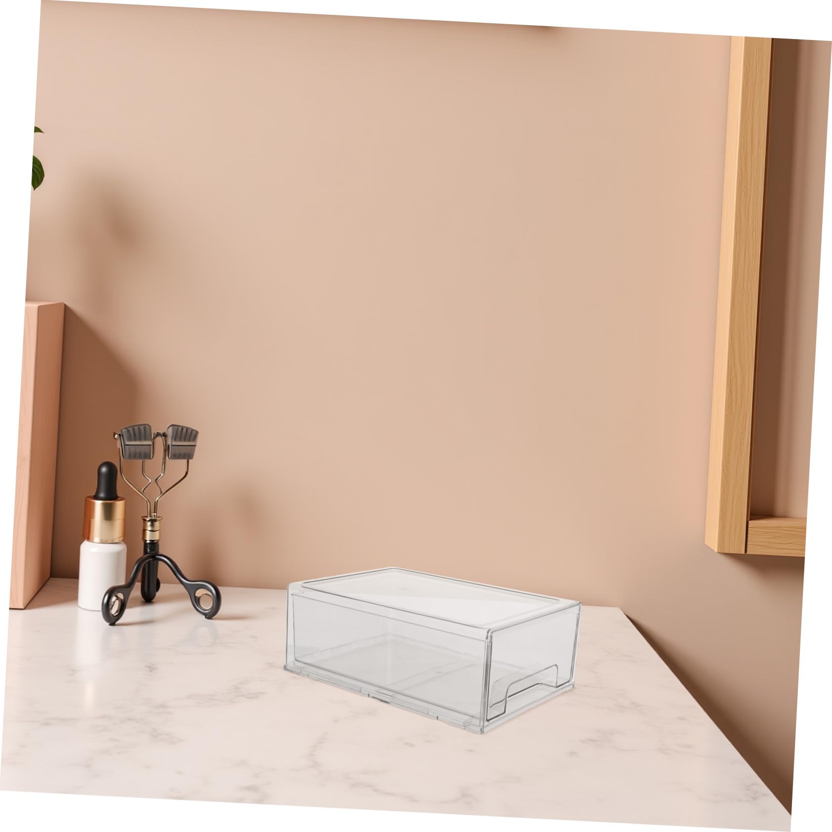 Operitacx Organizador de Cajones de Acrílico Transparente Gran Capacidad y Estructura Apilable para Maquillaje y Papelería en Oficina y Entorno Laboral