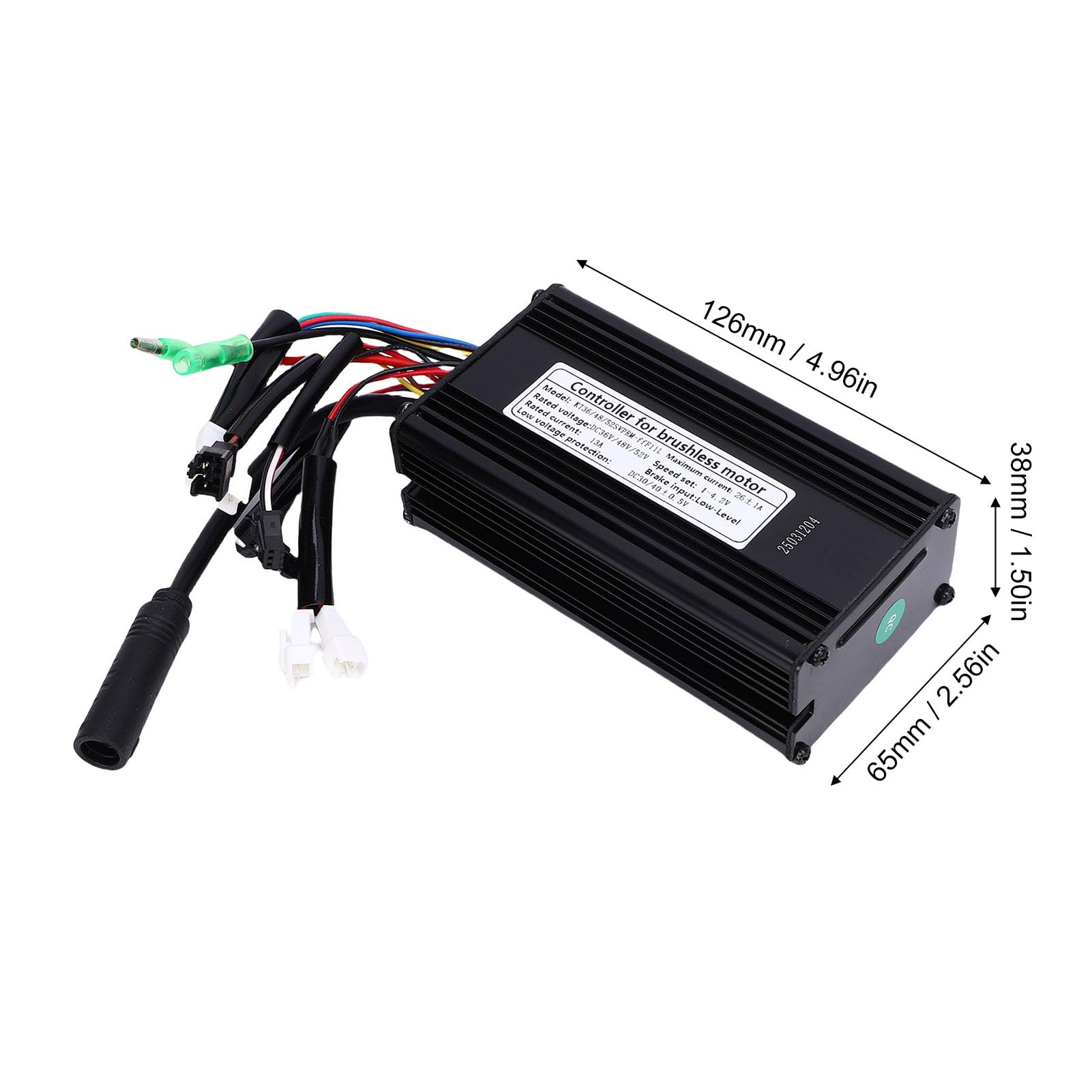 Buachois Contrôleur Moteur 9 Tubes 26A Onde sinusoïdale avec connecteur SM, pour Moteurs 36V 48V 52V 500W 750W, contrôleur vélo électrique Trottinette électrique
