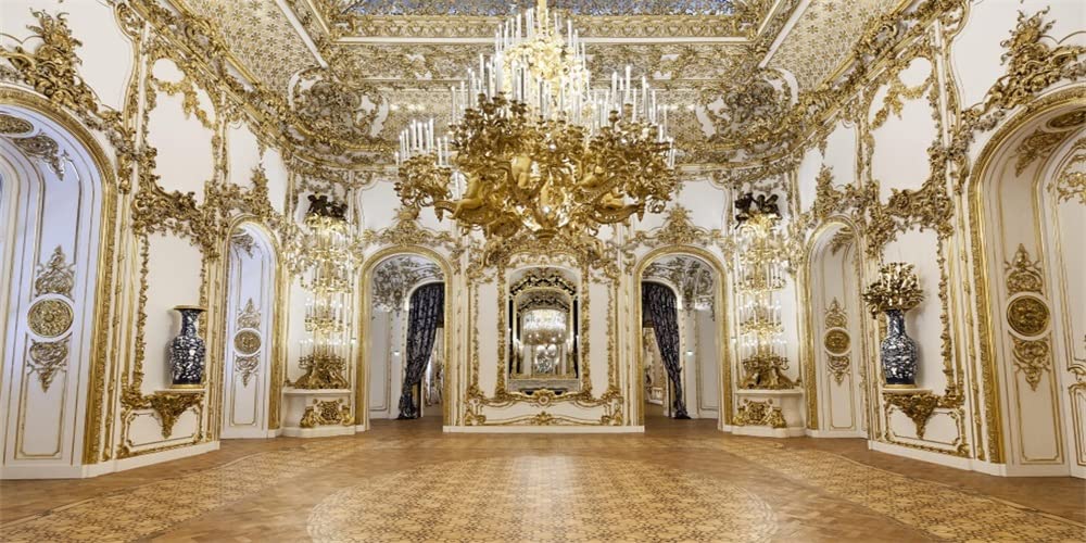 Yeele 15x8ft Luxurious Palace Backdrop for Photography Chandelier Arch Door Noble Hotel Background Kids Adult Photo Booth Shoot Vinyl Studio Props