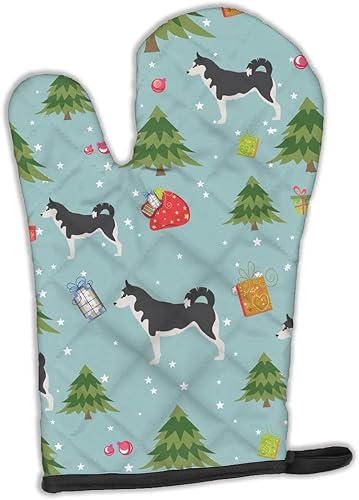 Caroline's Treasures BB4904OVMT - Guante de horno de Navidad siberiano Husky resistente al calor, grueso para sartenes calientes y horno, guante de