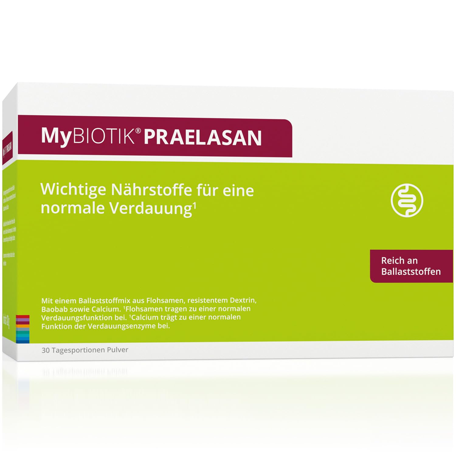 MyBIOTIK®PRAELASAN I made by nutrimmun I Für 30 Tage I Ballaststoffmix aus Flohsamenschalen, resistentem Dextrin, Baobab I Calcium I Vegan I Glutenfrei I Laktosefrei I Laborgeprüft