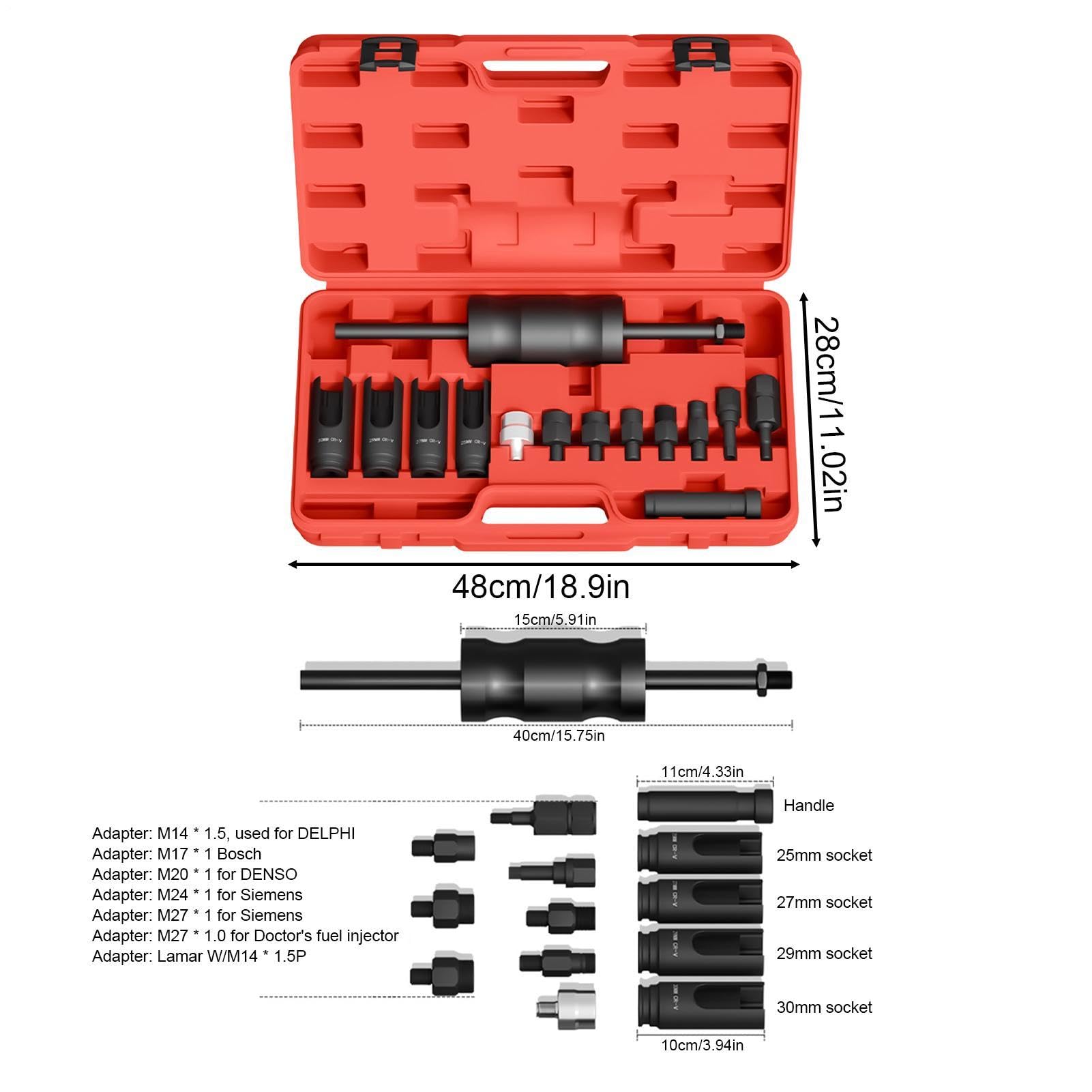 Générique Estrattore iniettore Kit Estrattore per Riparazione Motore Auto | Estrattore di trazione per auto Per Casa Garage Officina Esterno Berlina Camion Meccanico Tecnico