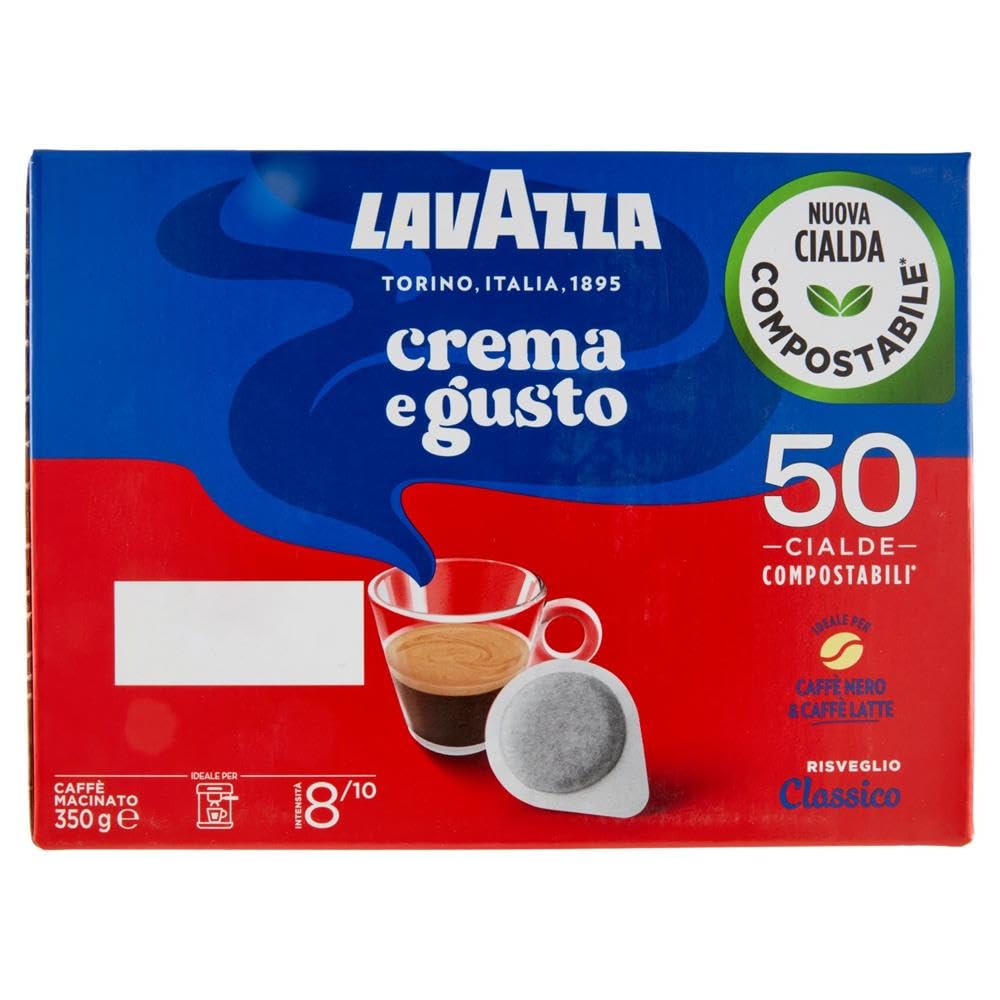 Italian Gourmet Crema e Gusto Cialde E.S.E. 44mm 8 x 50 Kaffeepads | Intensità 8/10, aroma classico; kompostierbar, einzeln verpackt, kompatibel mit Maschinen für, + Kostenlos Polpa 400g
