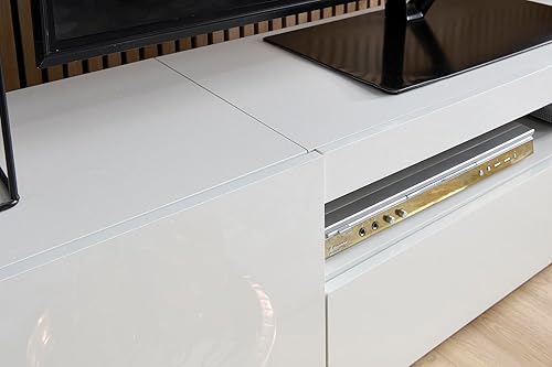 Miniatura 3 de MMT Furniture Designs Ltd Mueble de TV para televisores de 55, 65, 75, 80, 90 pulgadas, unidad de consola de escritorio con luces LED de