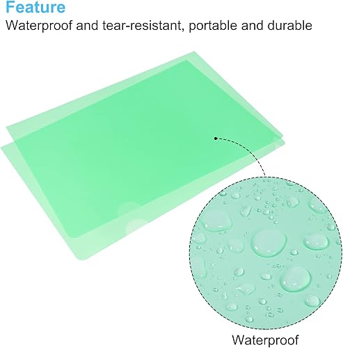 Miniatura 6 de PATIKIL Carpetas tipo L, paquete de 24 unidades, tamaño A4, bolsillos de plástico para proyectos, papel transparente, funda para documentos, para