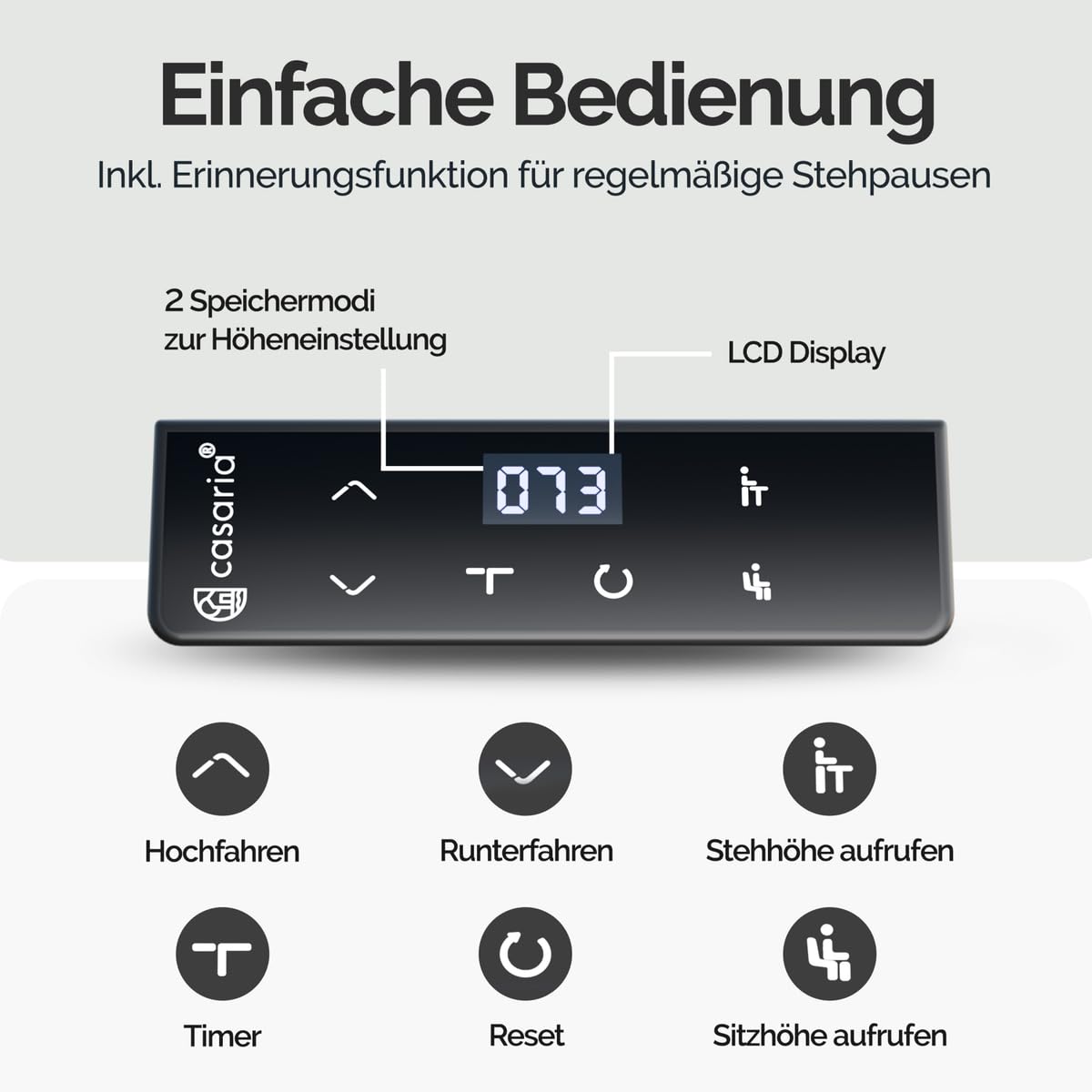 Casaria® Höhenverstellbarer Schreibtisch 160x75 cm elektrisch mit Kopfhörerhalter Tassenhalter Modern Büro Gaming PC Computer Tisch Schwarz Carbon-Optik