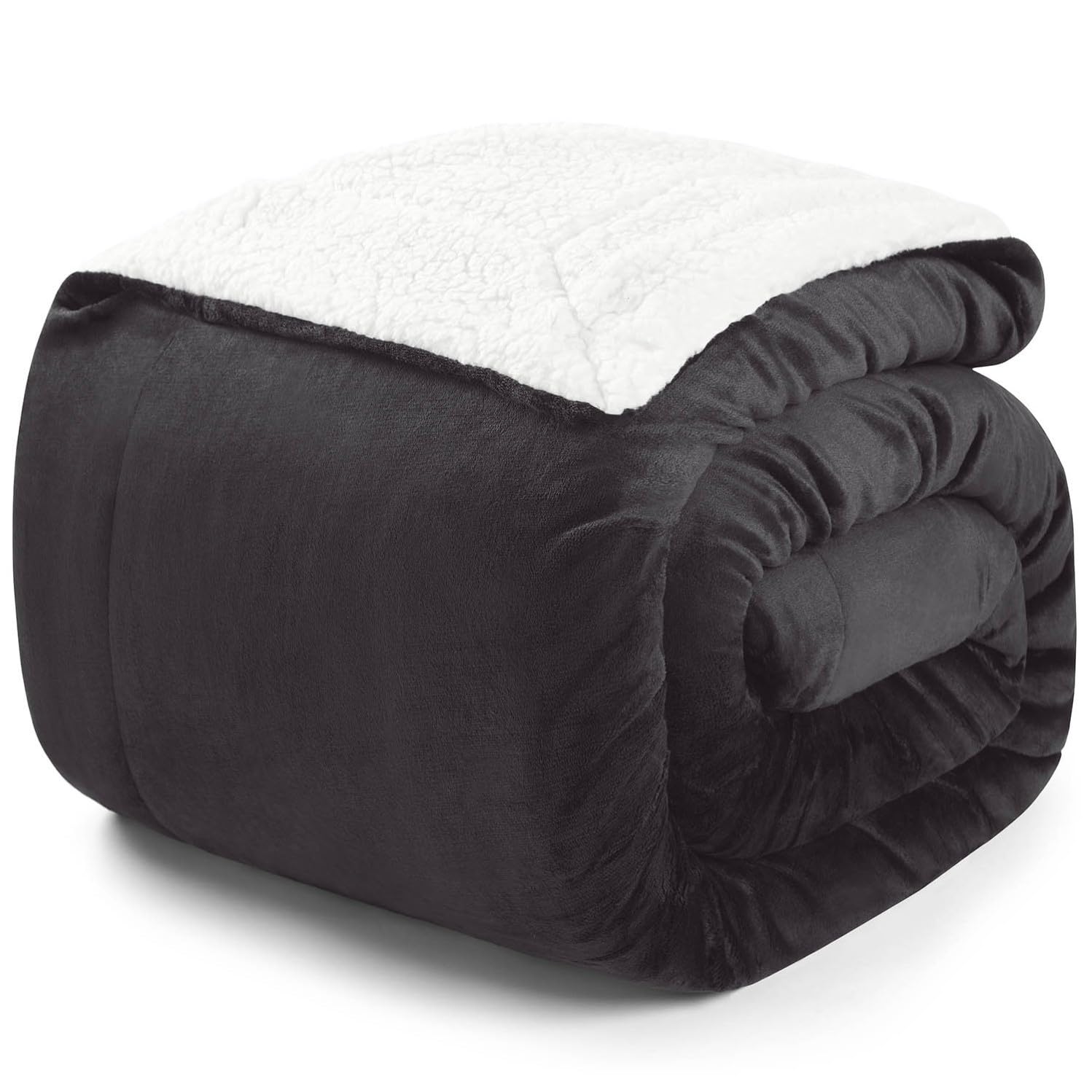 Blumtal Coperta Matrimoniale Sherpa - Coperta Pile - Plaid Divano Super Morbida - Coperta Plaid Matrimoniale Sherpa di Alta Qualità Certificata OKEO-Tex - 230 x 270 cm - Antracite