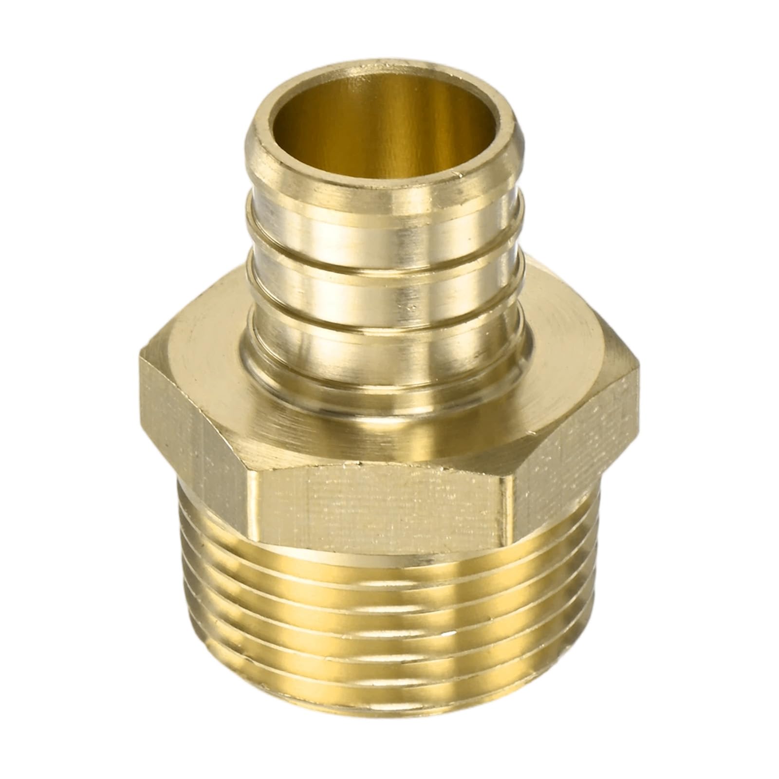M METERXITY Brass Garden Hose Adapter Swivel Fitting, 3/4" PEX Barb to 3/4" NPT Male Connector Swivel Hex Brass Garden Water Hose Pipe Connector for Lawn/Boat/House/Irrigation