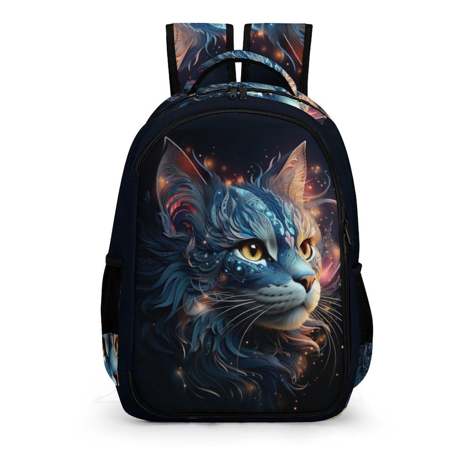 Tpisli Girls Style-8 School Backpack For And Boys Age 8+, Galaxy Cat Backpack For 16.5 Inch Laptop, School Bags Casual Daypack For School Travel, Animal Cat Rucksack For Teenage