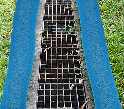 Drain Protection Sediment Filter Sock by New Pig | Ideal Solution to Filter Runoff Water Around a French or Inlet Drain | Blue 10'