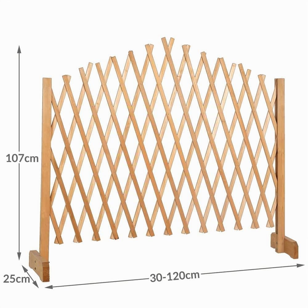 Treillage Jardin 180x107cm Support Plantes grimpantes en Bois Brise-Vue Pliable Clôture de Jardin Treillis Extensible