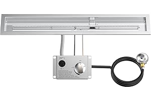 Skyflame Spark Ignition Propane Fireplace Kit: 48" Linear Stainless Steel Burner
