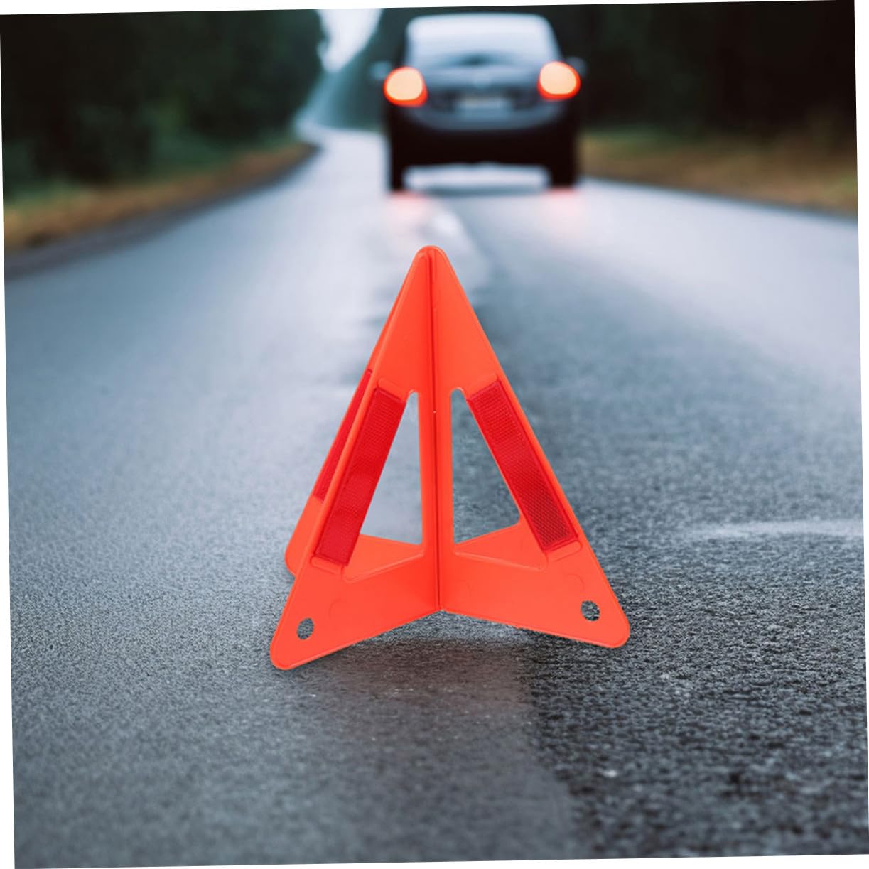 ERINGOGO 5 piezas Triángulos de Seguridad Reflectantes para Vehículos Unidades Señal de Advertencia Plegable y Estable Alta Visibilidad Nocturna para Emergencias Carretera Compatible