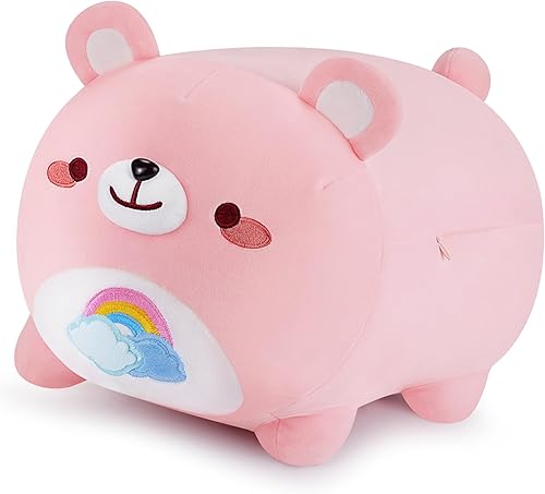 Miniatura 1 de Almohadas de peluche de oso de fresa de 16 pulgadas, lindos animales de peluche de anime, peluches de panda suaves, regalos para novia, regalos para