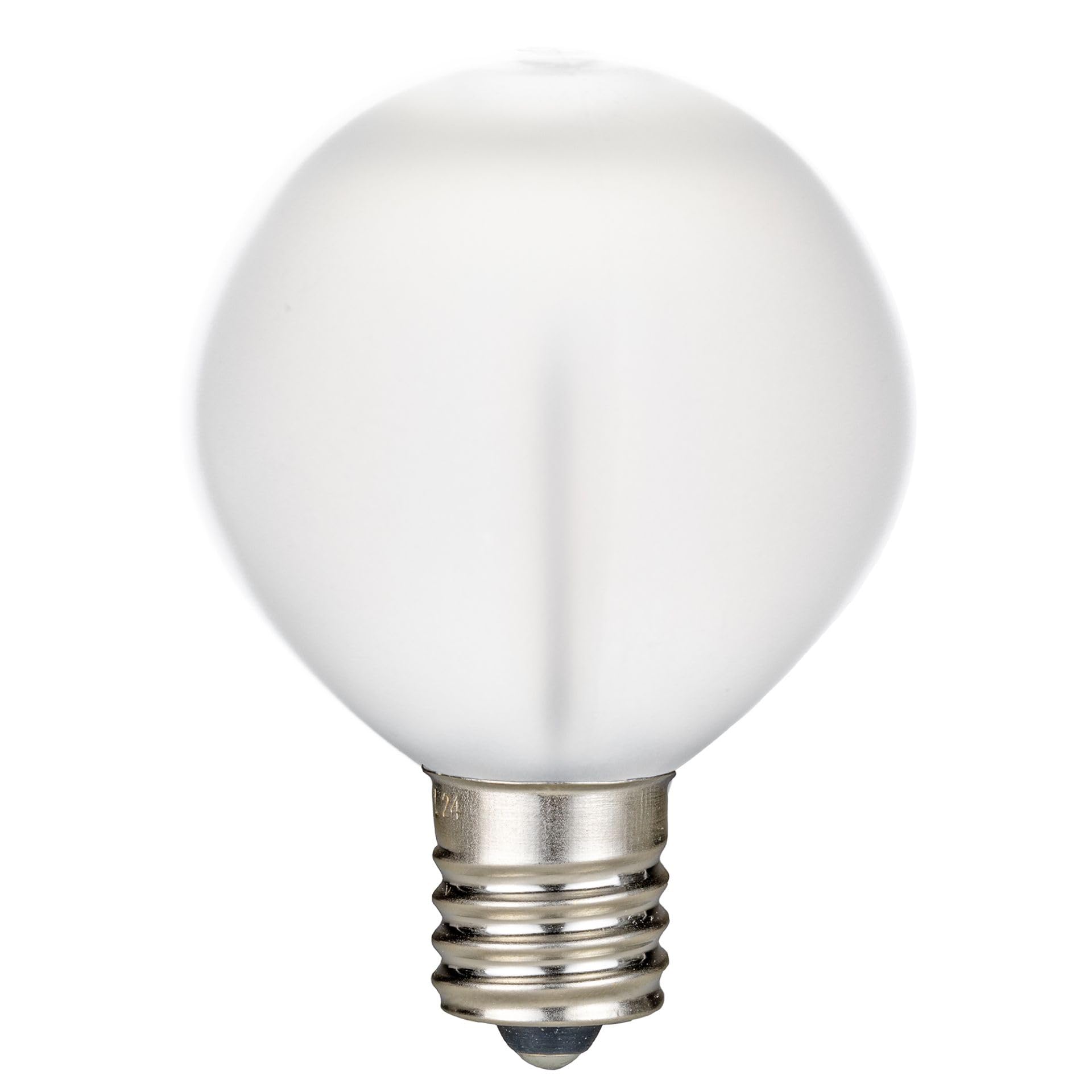 Novelty Lights 25er Pack G50 LED Kunststoff Filament Outdoor Patio Globe Ersatzbirnen, Frosted Warmweiß, E17/C9 Sockel. 06 Watt..
