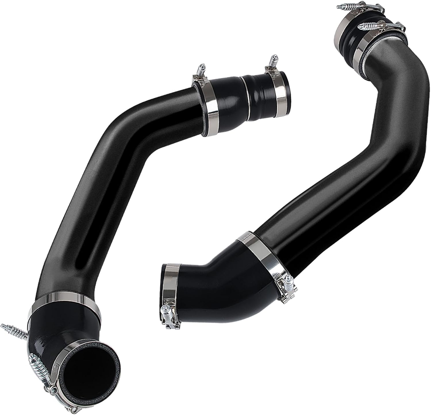 Aluminum Intercooler Pipe Kit & Boots Compatible with 2013-2018 Dodge Ram 2500/3500 6.7l Cummins Diesel Trucks Hot & Cold Side Piping Kits - Black