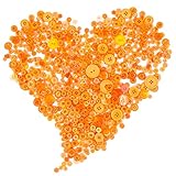 Swpeet 650 Pieces Assorted Sizes Resin Buttons 2 and 4 Holes Round Craft Buttons for Sewing DIY Crafts Children's Manual Button Painting(Orange)