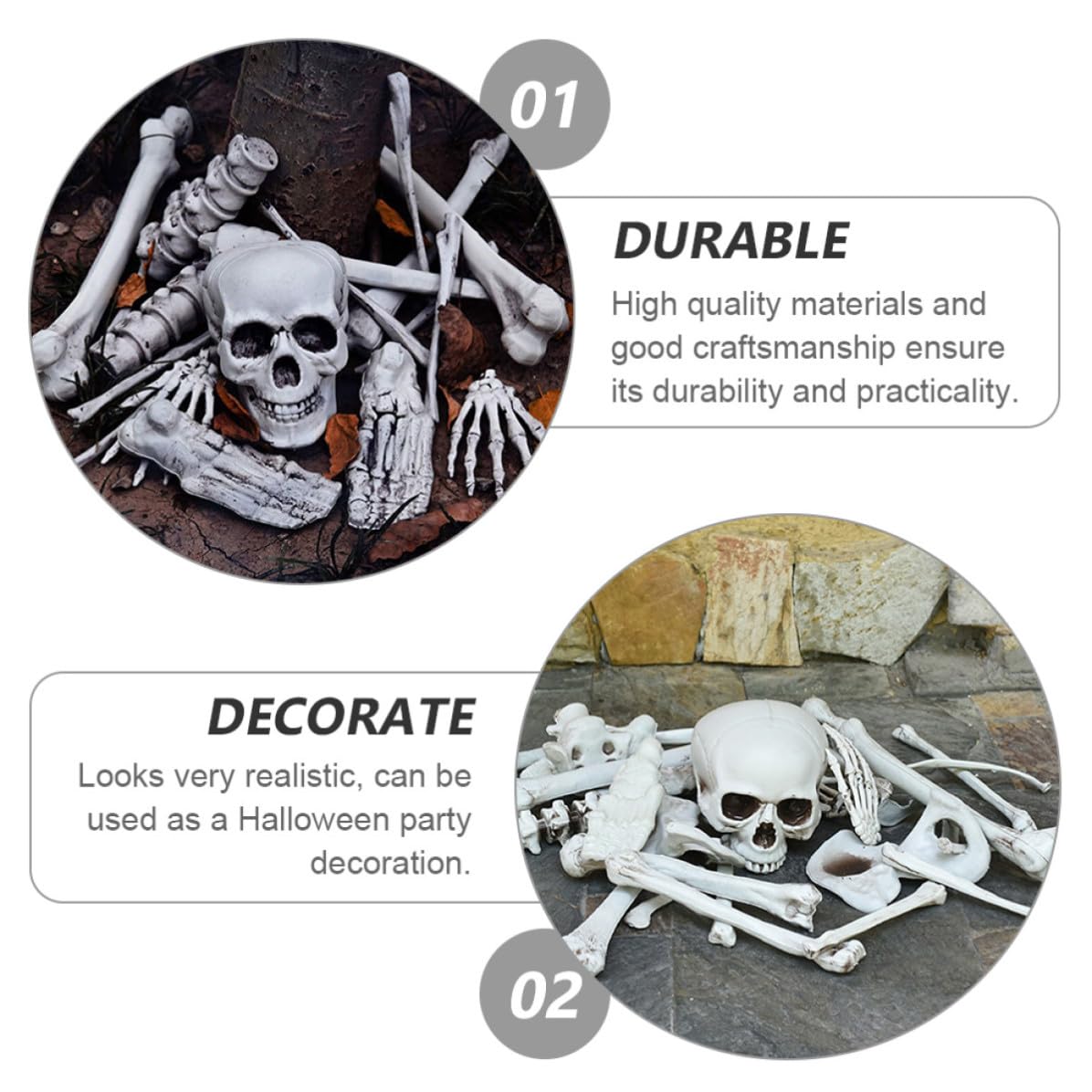 Decorazione di Halloween Scheletri Halloween Falso in Plastico Bianco